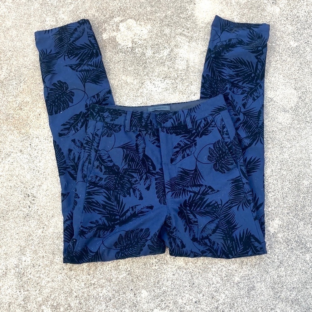 Alexander Wang Velvet Embossed Tropical Leaf Trousers